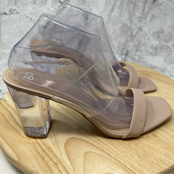 BP Nordstrom Naomi Clear Strap Block Heel Sandals Size 11 New - Picture 2 of 11
